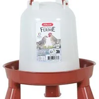 Bebedero de pie para aves de corral rojo Objem 3l