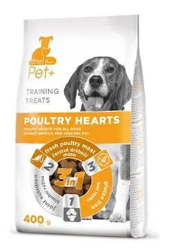 thePet+ Dog Poultry Hearts Training Treats Gramáž 400g