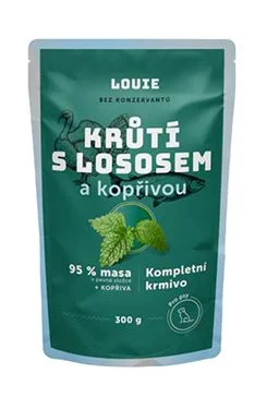 Bolsita para perro Pavo con salmón y ortiga Gramáž 300g