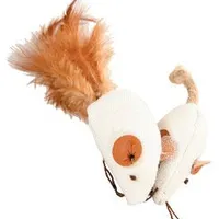 Juguete gato Ratón blanco 2x4cm textil