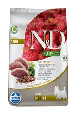 N&D Quinoa DOG Neutered Duck & Broccoli & Asp. Mini Gramáž 2,5kg