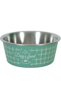 Comedero de acero inoxidable para perro FOOD DOG verde Objem 400ml