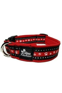 Reflective collar red with paw motif 55 Rozměr 3cm