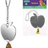 Apple Mirror with Bell Toy for Exotic Birds