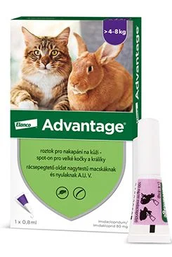 Advantage pro velké kočky a králíky Gramáž 80mg, Objem 8ml, Počet 1x0