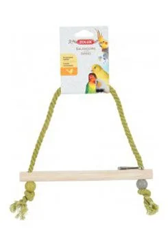 Houpačka pro ptáky dřevěná s provazem Rozměr 27cm