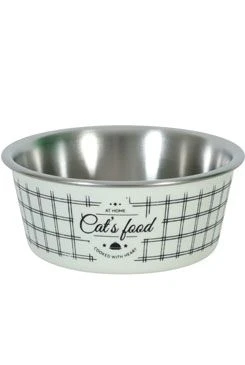 Stainless Steel Cat Bowl FOOD CAT Beige Objem 400ml