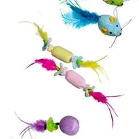 Juguete para gato Kitty Kidz con plumas, peluche, varios modelos KAR