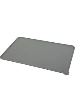 Alfombrilla lisa SILICONE para comedero gris L