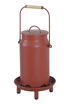 Krmítko pro drůbež plnění shora kov červená Objem 3,5l