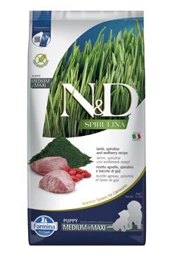 N&D SPIRULINA DOG Puppy M L Lamb & Wolfberry Gramáž 7kg