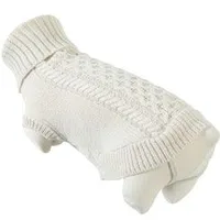 MEGEVE Cream Turtleneck Sweater for Dogs Rozměr 25cm