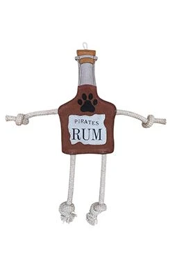 Dog Toy Rum Bottle Colourful Leather 36x19cm
