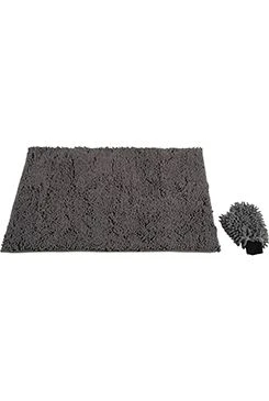 Alfombra de microfibra 100x70cm + guante gris