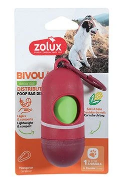 Dispensador de bolsas para excrementos BIVOUAK rojo