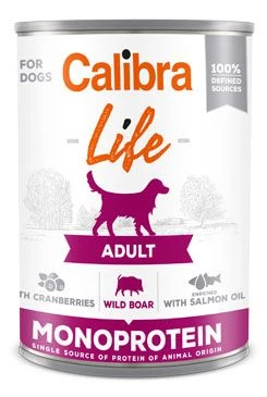 Calibra Dog Life konz. Adult Wild boar with cran Gramáž 400g