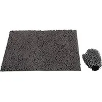 Alfombra de microfibra 90x60 cm + guante, gris
