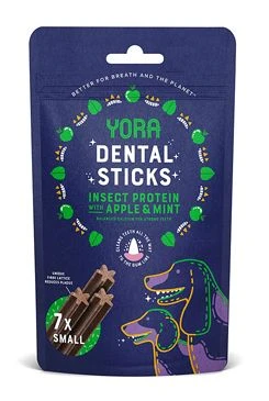 YORA Dog dentál.tyčinky z hmyzu jablko a máta S Gramáž 56g