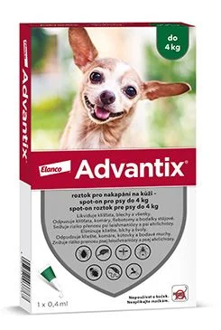 Advantix Spot on pro psy do Gramáž 4kg, Objem 4ml, Počet 1x0