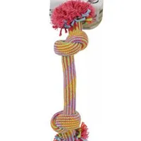 Dog Toy Colourful Tug Rope with 2 Knots Rozměr 30cm