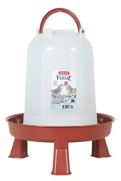 Bebedero de pie para aves de corral rojo Objem 3l