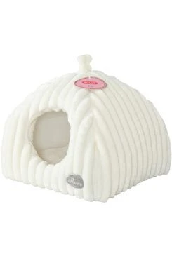NAOMI Quilted Igloo Cat Bed XL Beige