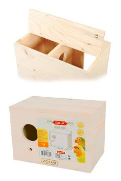 Nido de madera DUO 160 para pájaros – montaje en jaula
