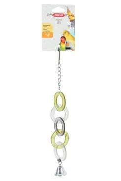Juguete para pájaros con aros de acrílico