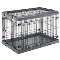 Transportín SUPERIOR 90 plegable para perros gris FP