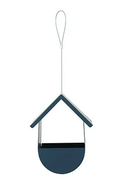 Outdoor Bird Feeder BIRDHOUSE for seeds, metal, blue