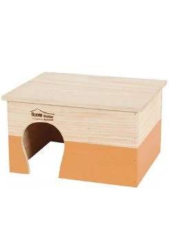 HOME COLOR XL Orange Wooden House for Rodents