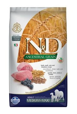 N&D LG DOG M L Lamb & Blueberry Gramáž 12kg, Stáří Adult