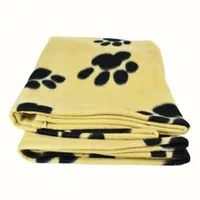 BARNEY Dog Blanket black paws 150x100cm beige TR