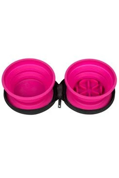 Travel Double Bowl SLOWFEEDER Pink Kiwi Objem 700ml