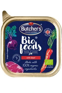 Dog Bio Foods with Beef tray Gramáž 150g