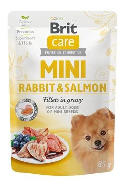 Dog Mini Rabbit & Salmon filetes en salsa Gramáž 85g