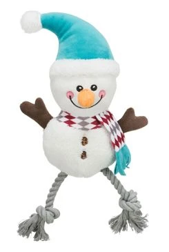 Vánoční hračka pes Xmas SNOWMAN plyš bavlna Rozměr 41cm