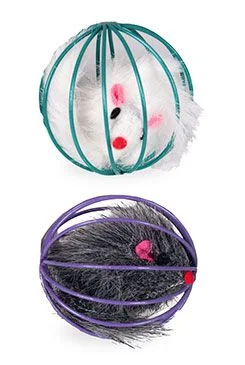 Cat Toy Wire Ball with Plush Mouse KAR Rozměr 6cm