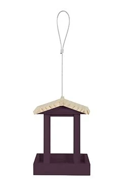 Comedero exterior FLORA 1 para semillas, madera, morado