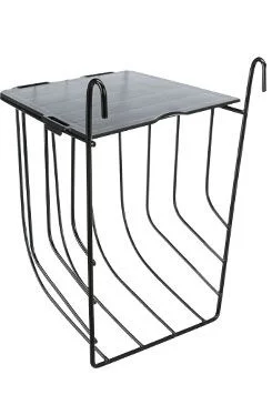 Metal Hay Rack with Lid 13x18x12cm Black TR
