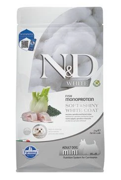 N&D WHITE DOG Mini Lubina & Espirulina & Hinojo Gramáž 2kg, Stáří Adult