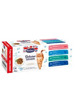 Cat Delic.Dinners selección de pescado en gelatina 40x100g