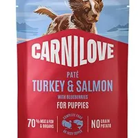 Dog Pouch Paté Turkey & Salmon + Blueberry Puppy Gramáž 300g