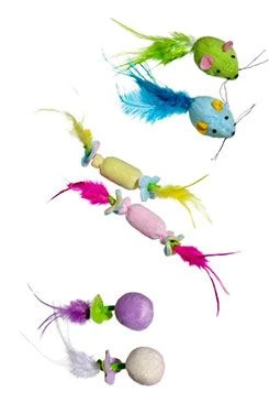 Juguete para gato Kitty Kidz con plumas, peluche, varios modelos KAR