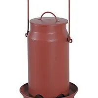 Krmítko pro drůbež plnění shora kov červená Objem 3,5l