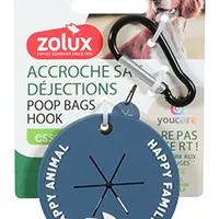 Portabolsas para excrementos con mosquetón azul oscuro YC