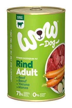 WOW Dog konz. hovězí s karotkou Gramáž 400g, Stáří Adult
