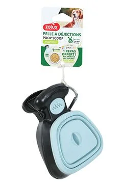 Recogedor de excrementos con bolsas azul claro YC