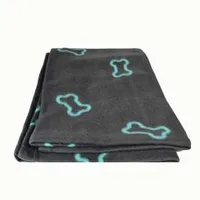 Deka pro psy BEANY modré kostičky 100x70cm šedá