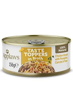 Lata para perro Toppers Broth pollo con verduras Gramáž 156g